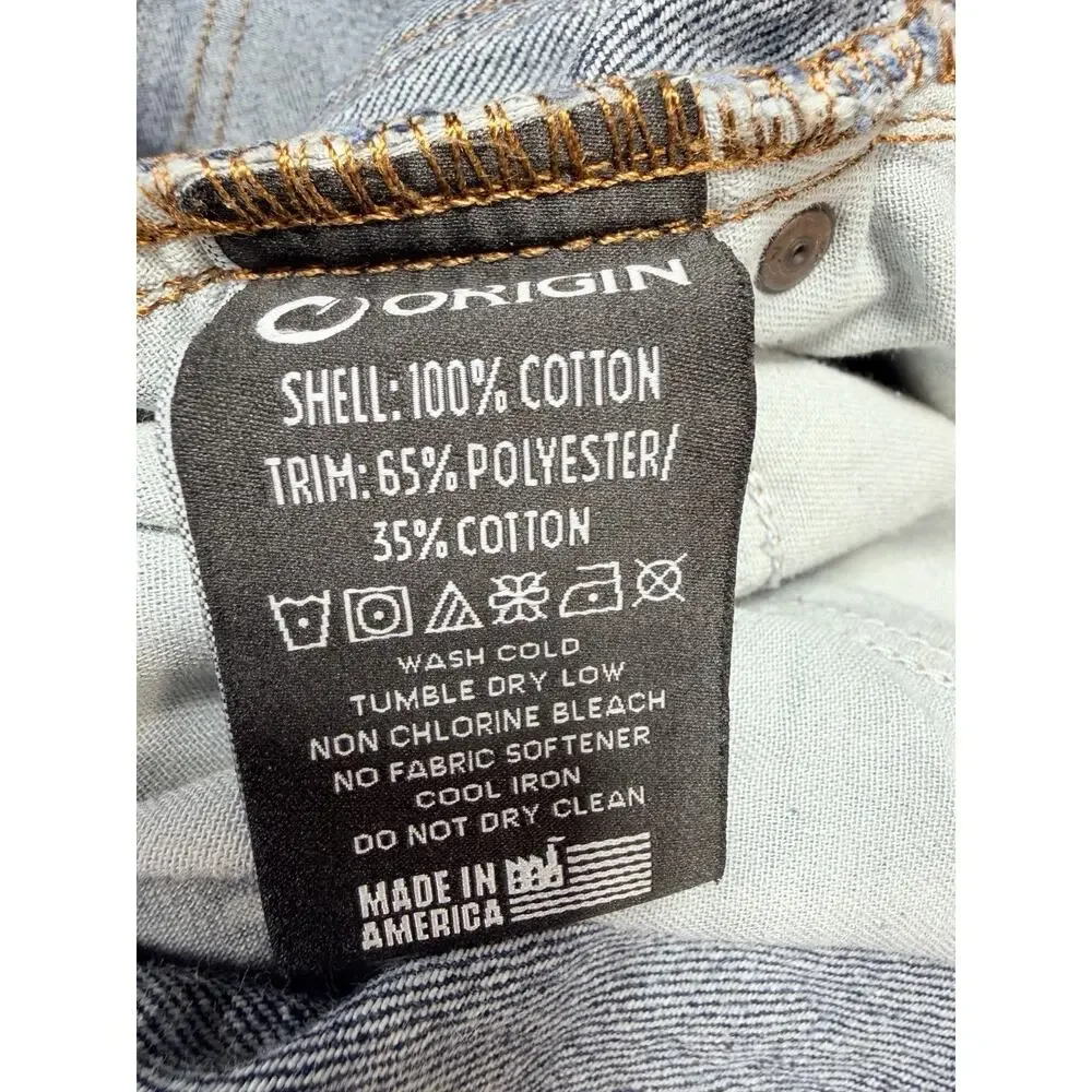 Origin USA Delta Denim Straight Leg Jeans Blue Men Size 34x28 Made In America